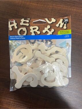 Plaid Dot to Dot Wooden Letters 1.75 in- Cream Alphabet Set#607